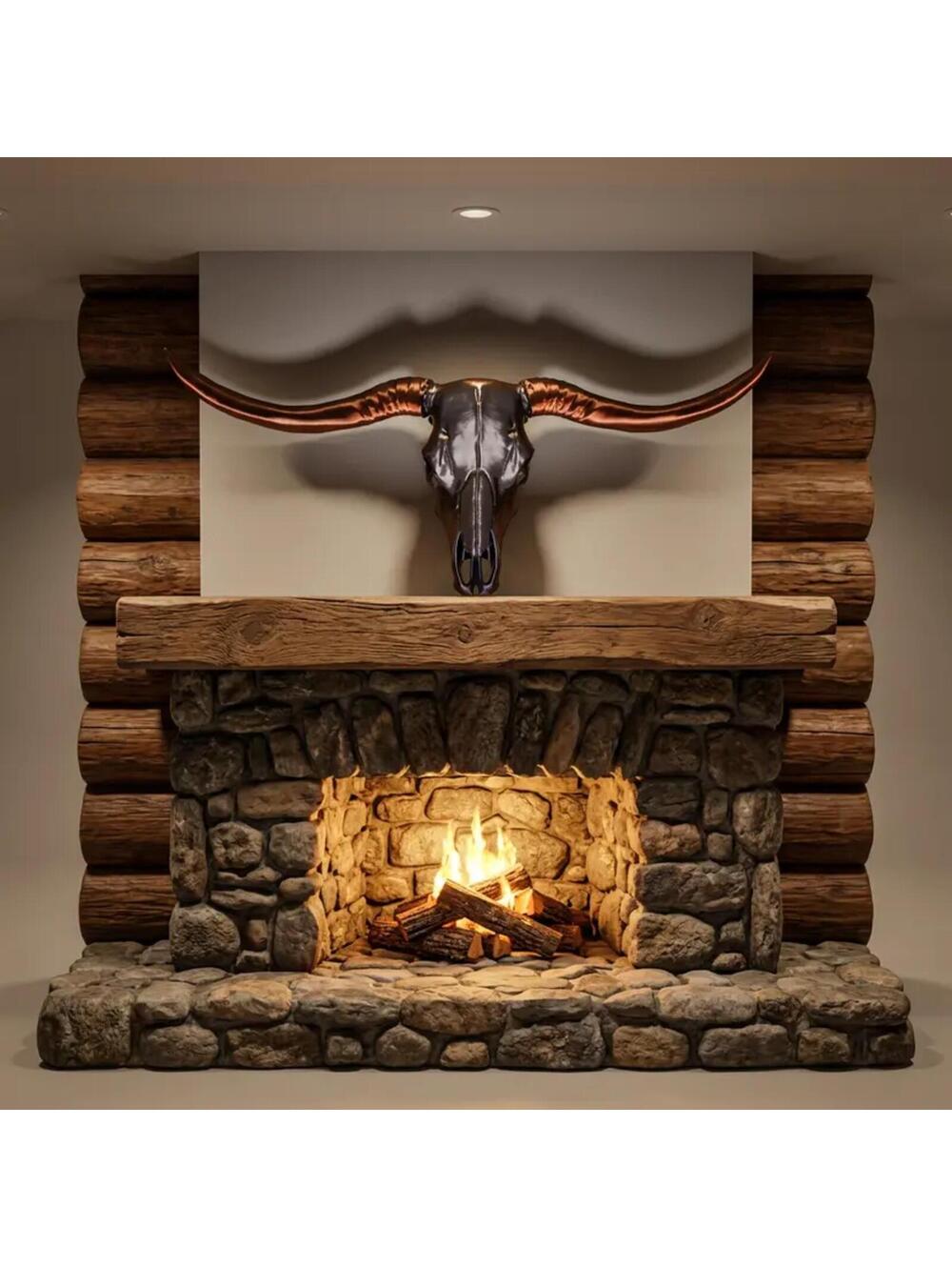 Longhorn Bull Skull - Wall Hanging Home Decor - Abstract Art Gift - Gift for Dad